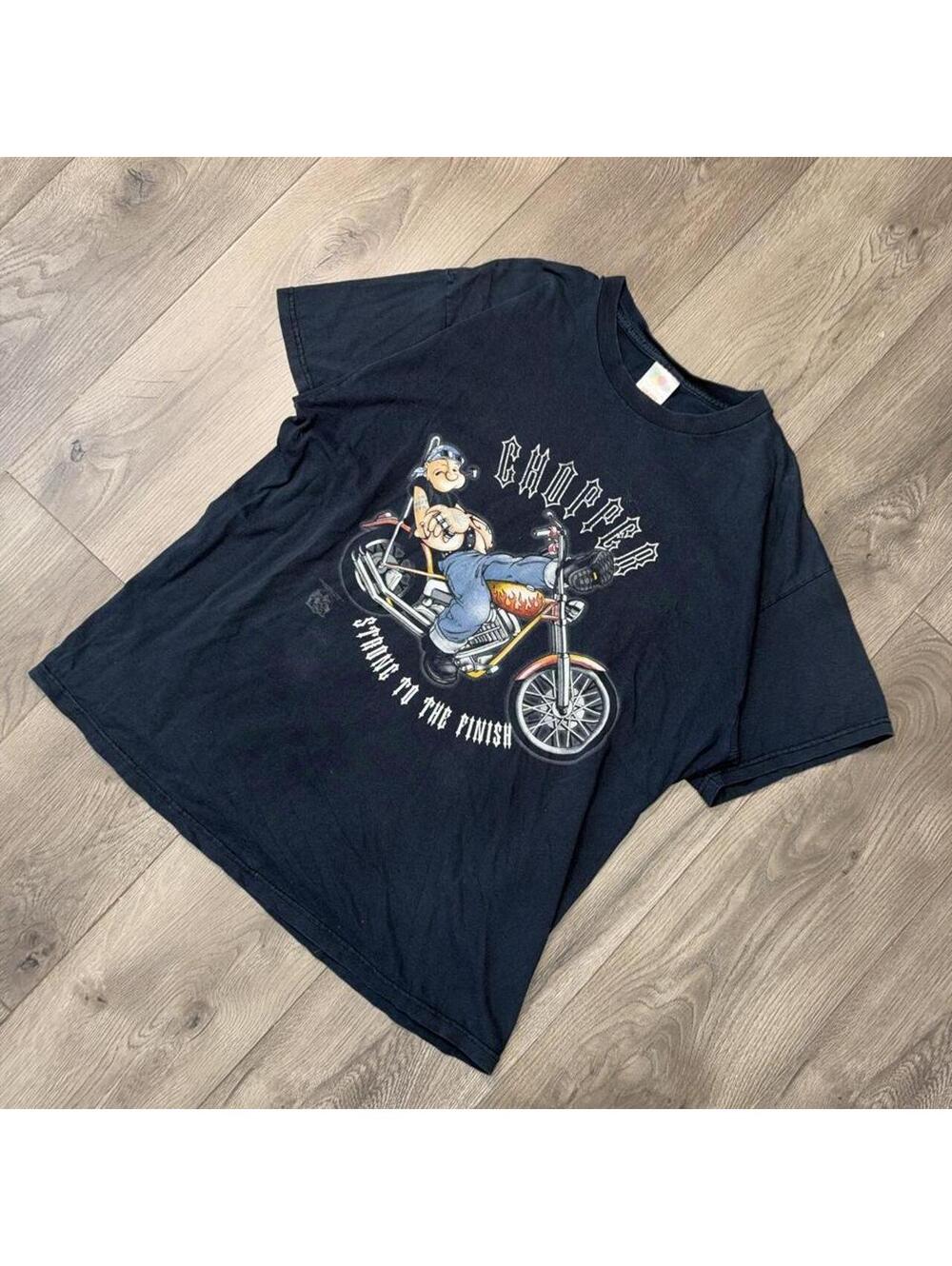 2000s Fruit of the Loom Popeye Chopper Tee